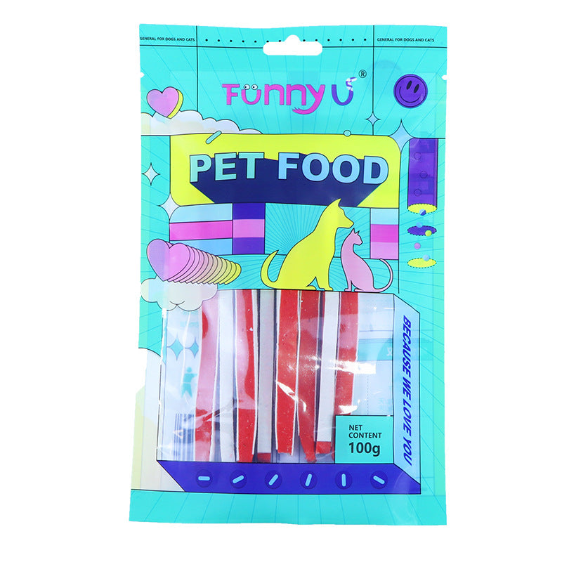 Factory Direct Wholesale 100g Color Bag Sushi Sandwich Around Meat Pet Snacks Teeth Cleaning Bright Hair