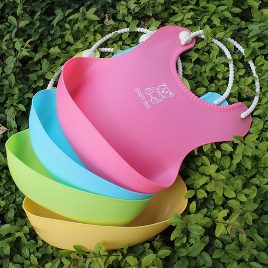 New Three-dimensional Waterproof Children's Eating Pocket Baby Imitation Silicone Bib Baby Bib Saliva Napkin Baby Eating Pocket