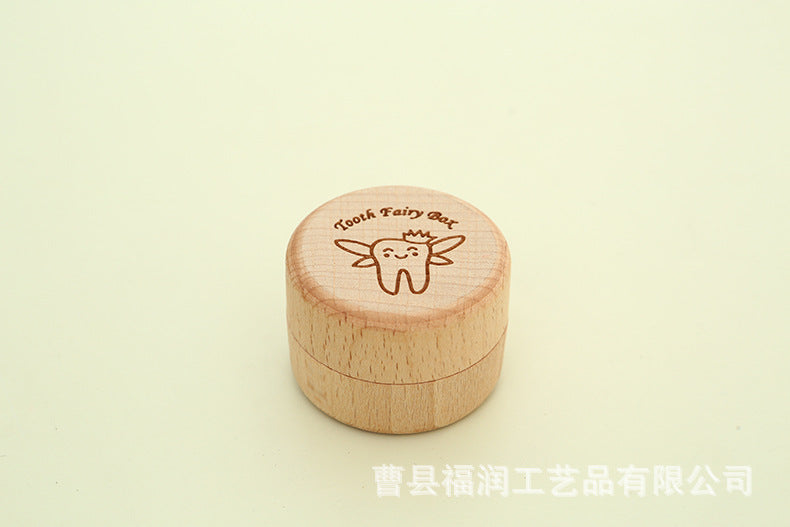 Wooden Children's Deciduous Tooth Box, Baby's Lanugo Tooth Collection, Commemorative Storage Box