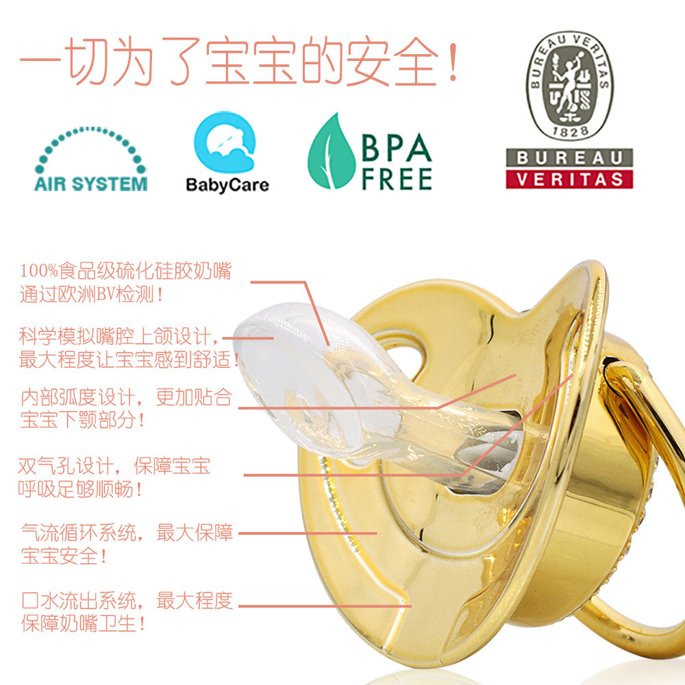 Pacifier Factory Direct Selling Creative Various Crown Pattern Silicone Baby Pacifier Tip Hot Selling Baby Products