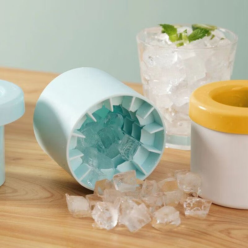 Pinch Cup Ice Lattice Silicone Cylinder Ice Cup Ice Mould Ice Bucket Ice Lattice Ice Box Household Homemade Crushed Ice