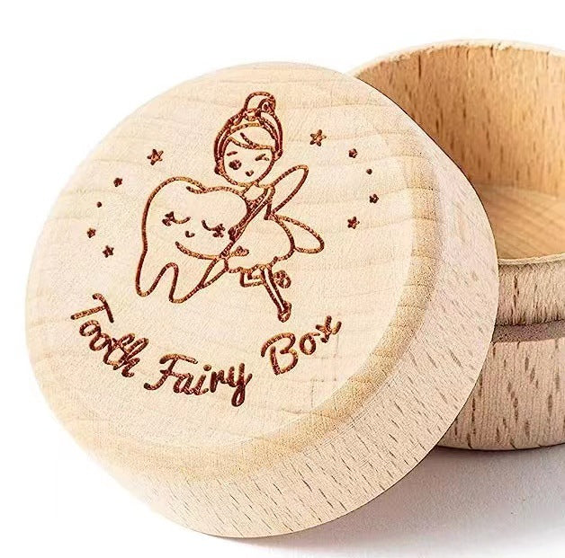 Wooden Children's Deciduous Tooth Box, Baby's Lanugo Tooth Collection, Commemorative Storage Box