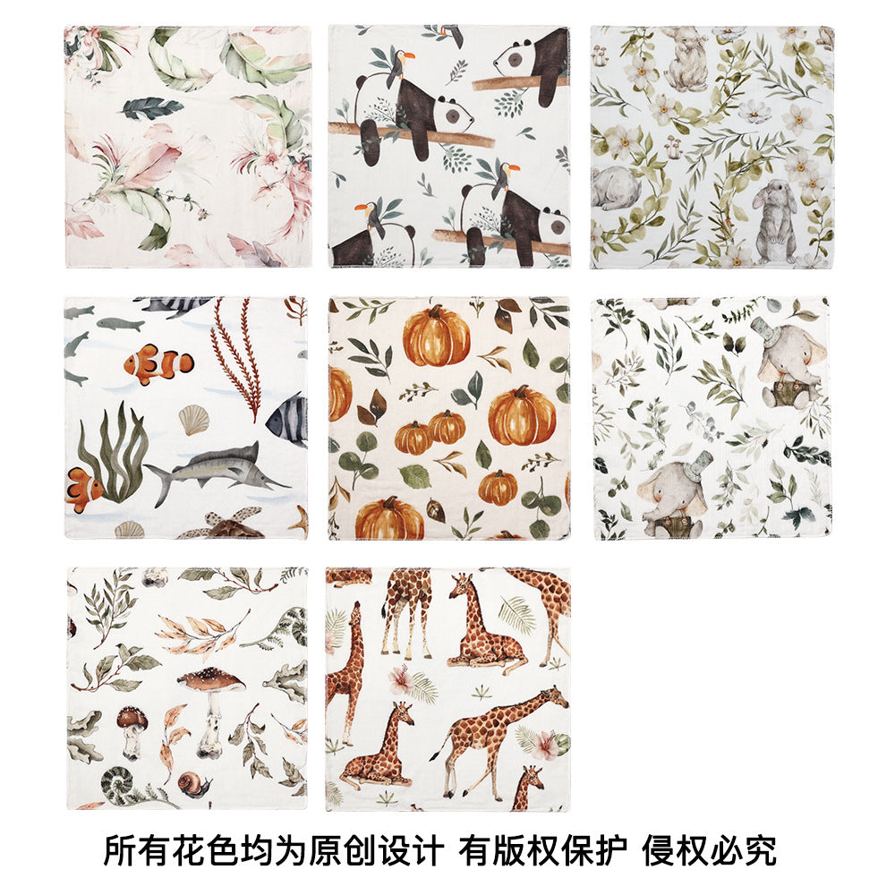Aixi Bamboo Cotton Saliva Towel Baby Small Square Towel Newborn Handkerchief Face Gauze Towel 2 Baby Towel