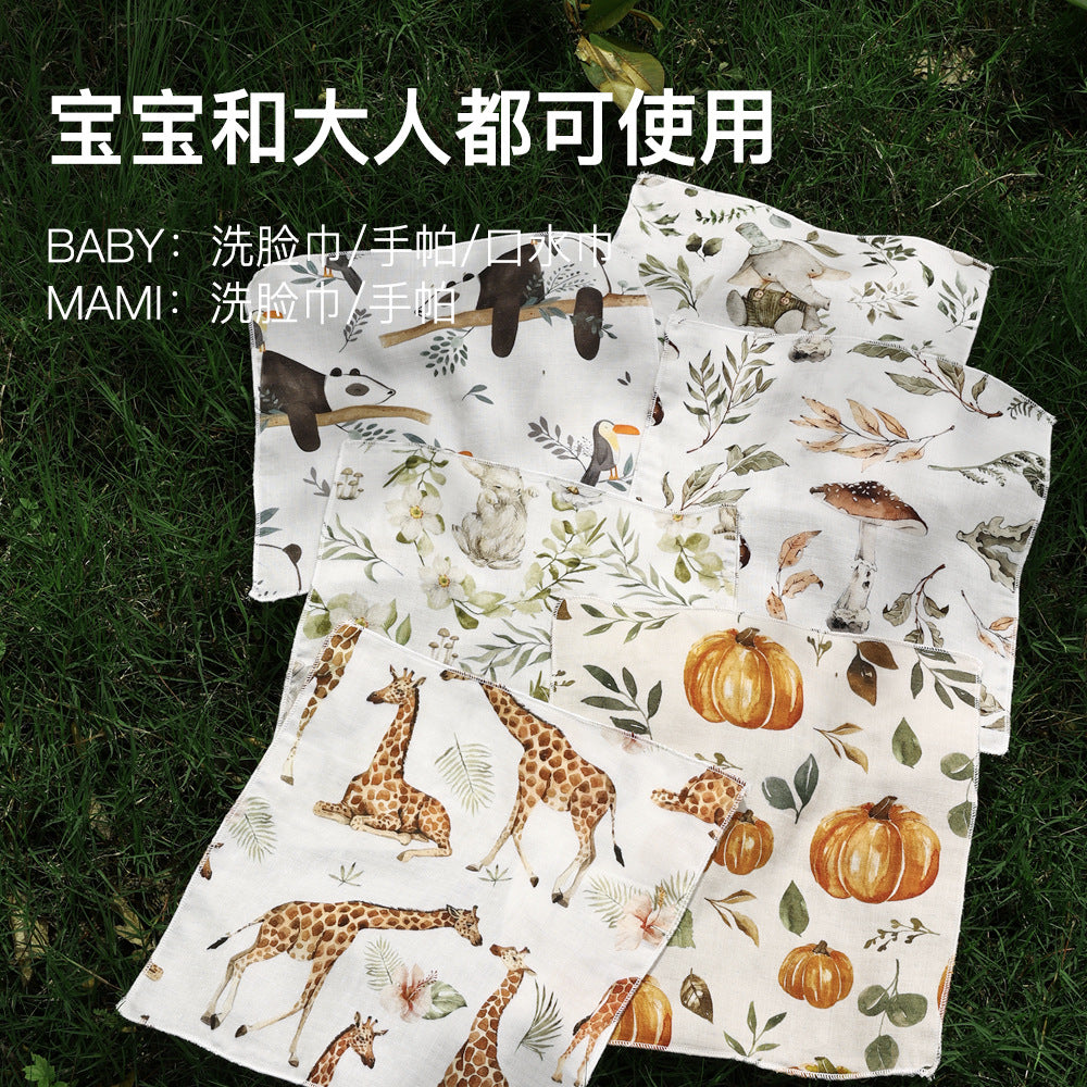 Aixi Bamboo Cotton Saliva Towel Baby Small Square Towel Newborn Handkerchief Face Gauze Towel 2 Baby Towel