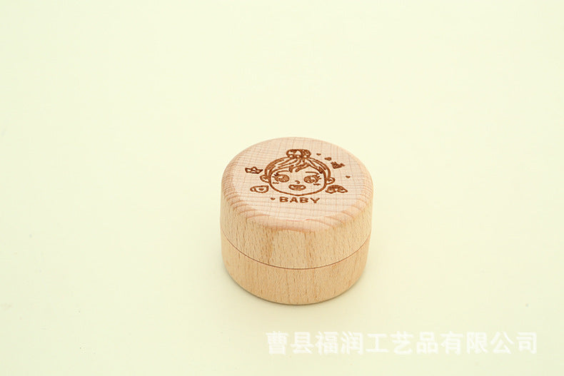 Wooden Children's Deciduous Tooth Box, Baby's Lanugo Tooth Collection, Commemorative Storage Box