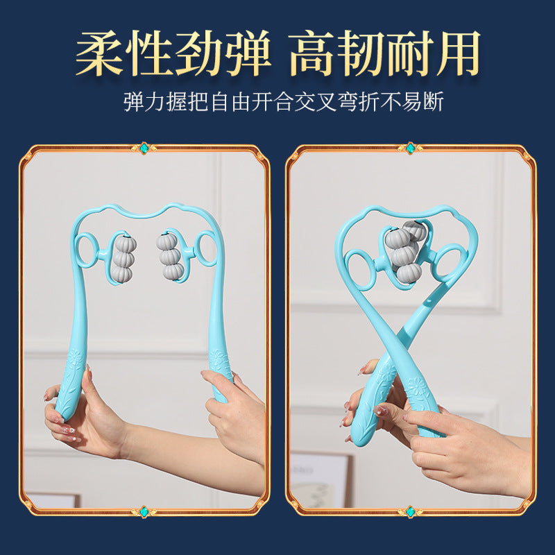 6-wheel Manual Cervical Spine Massager, Neck Clamp, Multi-functional Shoulder And Neck Instrument, Lumbar Spine Kneading Device, 2-wheel Home Use