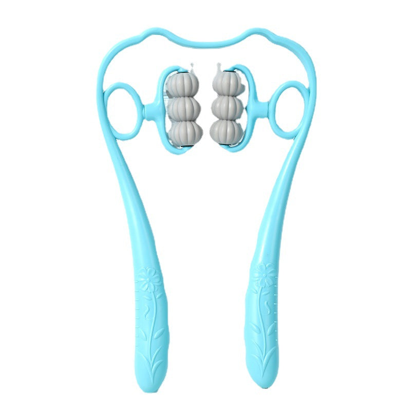 6-wheel Manual Cervical Spine Massager, Neck Clamp, Multi-functional Shoulder And Neck Instrument, Lumbar Spine Kneading Device, 2-wheel Home Use