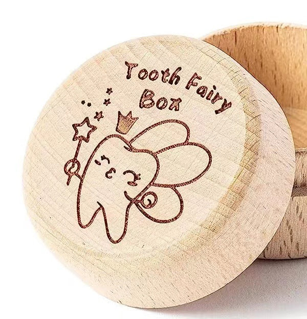 Wooden Children's Deciduous Tooth Box, Baby's Lanugo Tooth Collection, Commemorative Storage Box