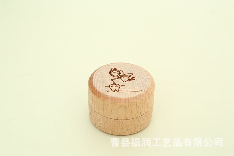 Wooden Children's Deciduous Tooth Box, Baby's Lanugo Tooth Collection, Commemorative Storage Box