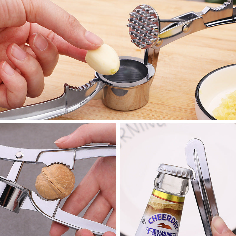 Extra Large Zinc Alloy Garlic Press Household Three-in-one Garlic Press Garlic Pounding Machine Manual Garlic Pureer Kitchen Tools Wholesale