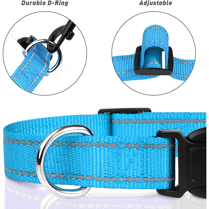 Dog Collar Reflective Dog Neck Ring Size Medium-sized Dog Anti-falling Anti-Le Dog Walking Puppy Traction Ring Pet Dog Neck
