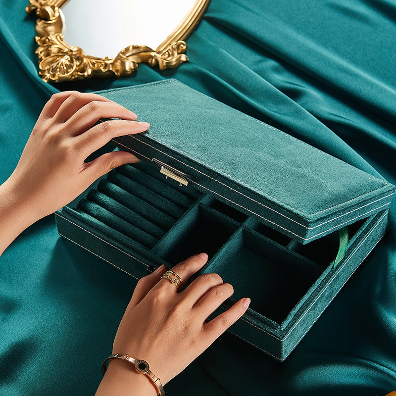 Flannel Jewelry Box Jewelry Storage Box Stud Earrings Ring Box Jewelry Necklace Display Box Ins Style Jewelry Box
