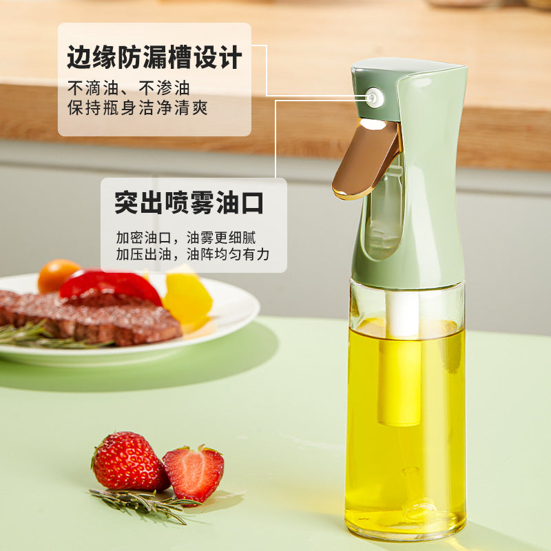 Double-tube Glass Oil Spray Bottle Atomized Oil Spray Pot Barbecue Air Fryer Kitchen Edible Olive Oil Spray Tank Artifact