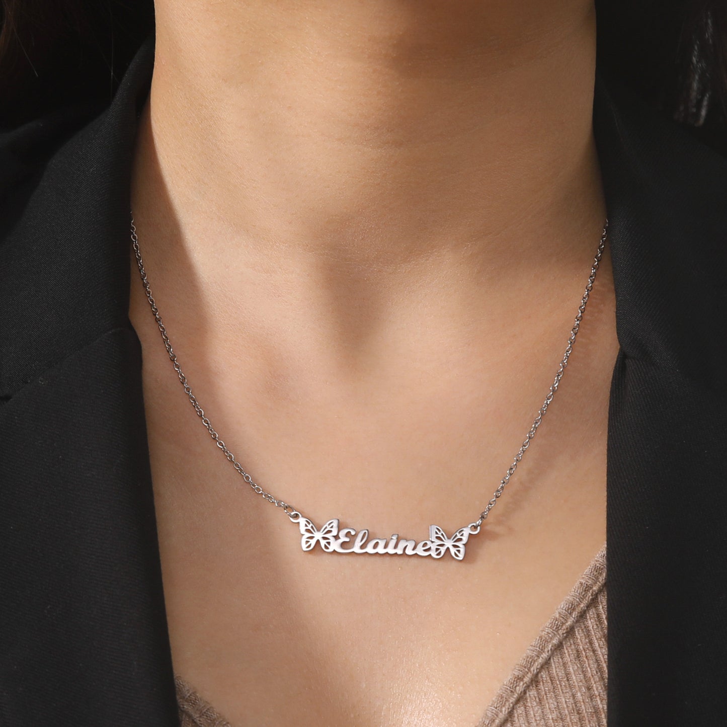 DIY Custom Name Lettering Necklace Female 304 Stainless Steel Letter Pendant Boy Day Lover Gift For Girlfriend