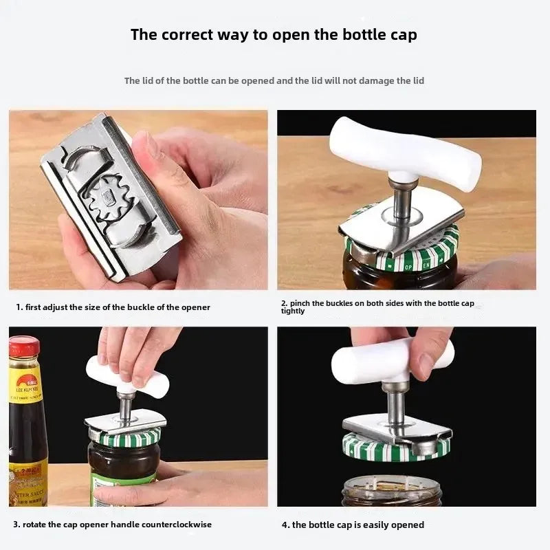 Easy Opening Canister Bottle Cover Remover Glass Jar Opener Tool Bottle Cap Opener Rotating Cap Remover For Home Use