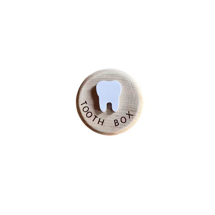 Wooden Children's Deciduous Tooth Box, Baby's Lanugo Tooth Collection, Commemorative Storage Box