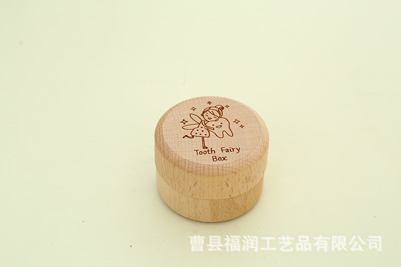 Wooden Children's Deciduous Tooth Box, Baby's Lanugo Tooth Collection, Commemorative Storage Box