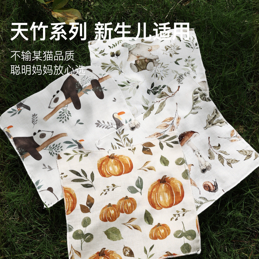 Aixi Bamboo Cotton Saliva Towel Baby Small Square Towel Newborn Handkerchief Face Gauze Towel 2 Baby Towel
