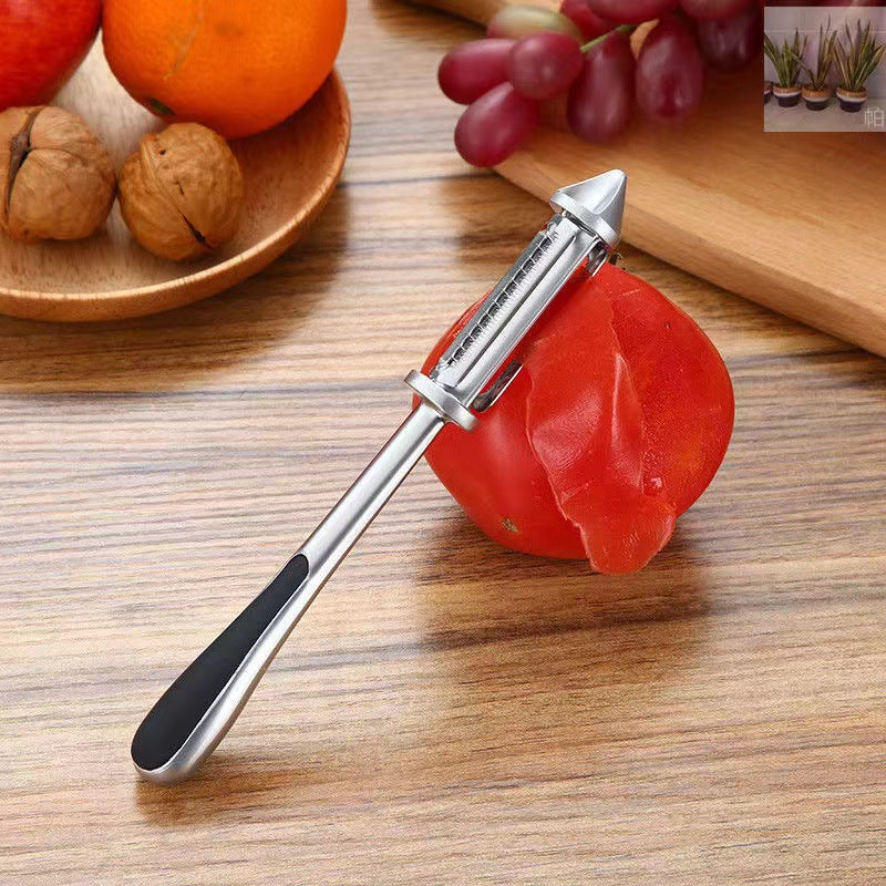 Stainless Steel Peeler Household Five Fruit Potato Melon Planer Kitchen Three-in-one Zinc Alloy Peeler Shredded