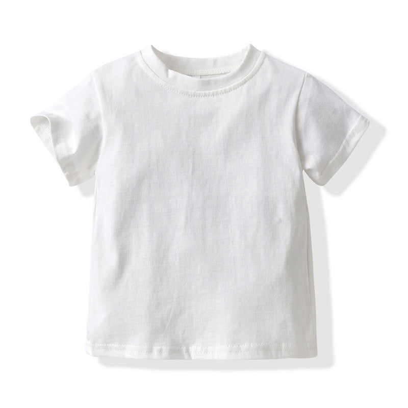 New Foreign Trade Children's Clothing 2022 Summer Checkerboard Short-sleeved Cotton Cardigan White T Bottoming Shirt Shorts Three-piece Kids